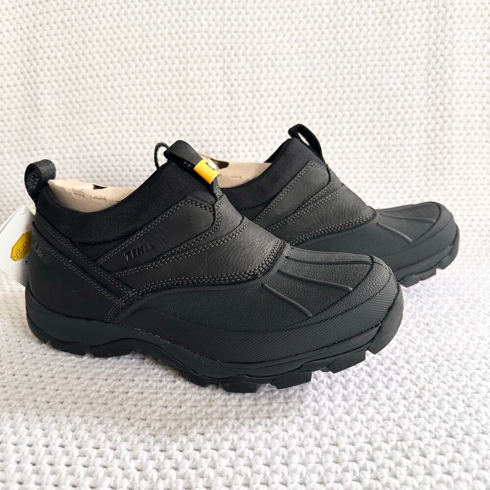 LL Bean NIB Men All Black Storm Chaser Slip On Arctic Grip Shoe 9.5 Vibram Soles